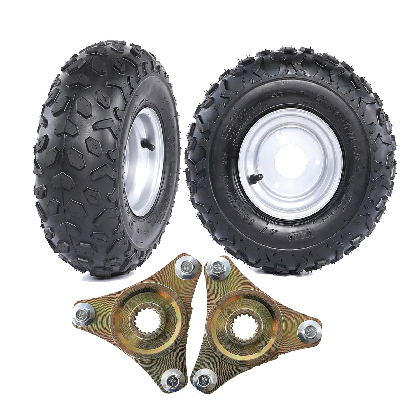 145/70-6 タイヤ チューブセット　ATV バイク　ジャイロ　草刈機　2本 Amazon.com: Set of 2 145/70-6 ATV Tires and Rims 3 Lug with Rear